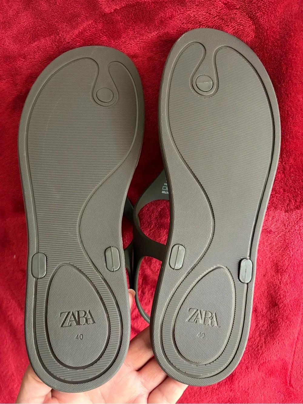 ZARA Rubberized Flat Sandals Size 40 US 9 - Picture 6 of 8